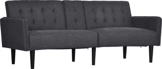 HOMCOM Upholstered 3 Seater Sofa Bed - Linen-Feel Sleeper Futon Recliner with Storage and Cupholders - Grey | TJ Hughes White