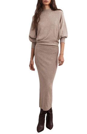 Reiss Suni Long Sleeve Maxi Sweater Dress in Neutral at Nordstrom, Size X-Large
