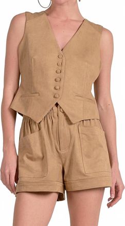 Elan Womens Microsuede Shorts In Beige