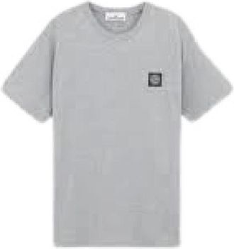 Stone Island Gem&ecirc;leerd Grijs Katoenen Jersey T-shirt - Heren - T-shirts - Grijs - 2XL - Katoen - Tops