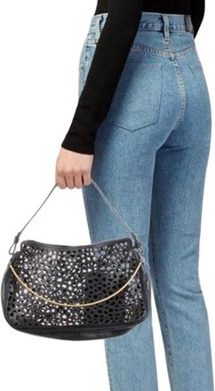 Jil Sander Black Laser Cut Madame Bag