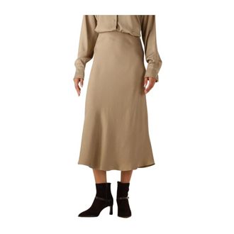 Drykorn Rokken, Dames, Bruin, W31, Khaki A-lijn Midi Rok