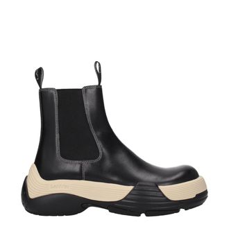Lanvin Black Leather Ankle Mens Boots