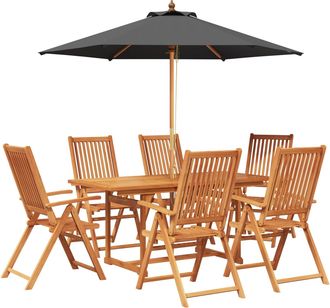 vidaXL Conjunto De Comedor Exterior Con Parasol 8 Uds. Vidaxl