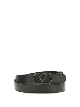 Valentino Garavani Mens Leather Belt Vlogo Signature Black Calf