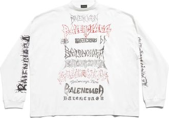 Balenciaga DIY Metal Long Sleeve T-Shirt Medium Fit White Black Red 699191TPVO29065