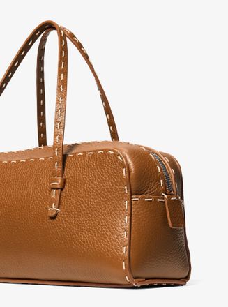 Michael Kors Roberta Hand-Stitched Pebbled Leather Satchel
