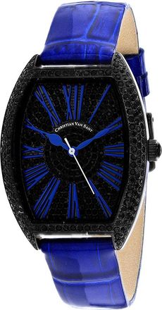 Christian Van Sant Womens Chic Black Tonneau 36mm