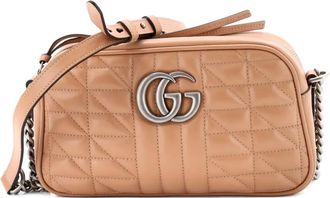 Gucci GG Marmont Shoulder Bag Mixed Matelasse Leather Small crossbody bag - Beige