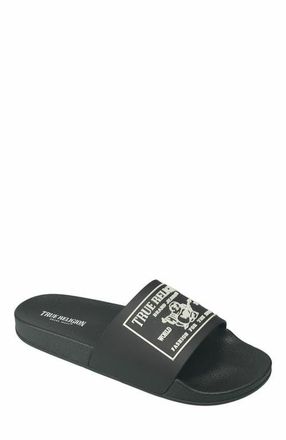 True Religion Kendrick Logo Slide in Black at Nordstrom, Size 10