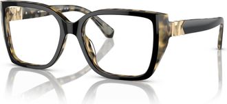 Michael Kors 0mk4115u Oversized Tortoiseshell Frame Eyeglasses with Gold Logo Accent