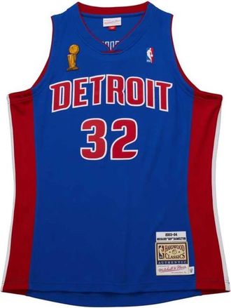 Mitchell & Ness NBA Dark Finals Jersey Pistons 2003 - Heren - Fitness - Blauw - S - Fitness