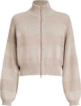 Brunello Cucinelli Cardigan a righe - Toni neutri