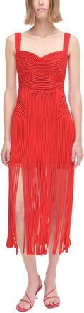 SIMKHAI Simkhai Darby Fringe Hem Midi Dress