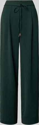 Zero Hose mit elastischem Bund und Bindeg&uuml;rtel in Dunkelgruen, Gr&ouml;&szlig;e 34