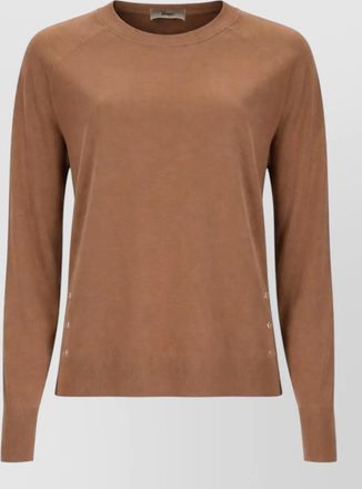 Herno knit pullover long sleeves round neck buttons