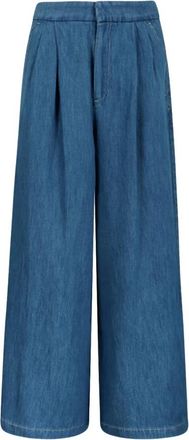 Max Mara Smmnastro Wide-Leg Denim Culottes - Dames - Loose Fit Jeans - Blauw - XS - Denim - Jeans