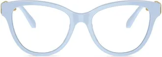 Swarovski crystal-embellished cat-eye frame glasses - women - Acetate/Crystal - 52 - Blue