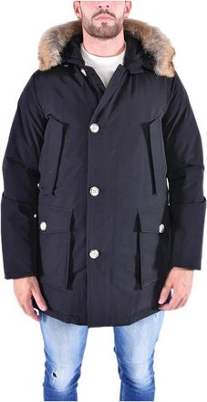 Woolrich Arctische Afneembare Bont Parka - Heren - Winterjassen - Zwart - L - Katoen - Jassen