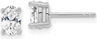 Diamond2Deal 14k Gold 2/3 ct Oval Lab Grown Diamond Stud Earrings VS Clarity, G-H Color
