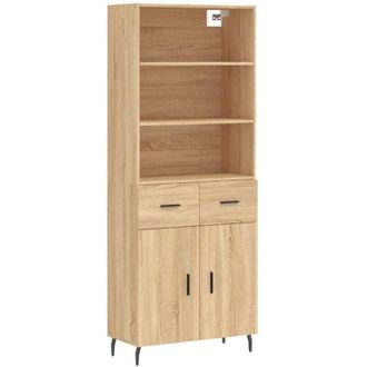 vidaXL Highboard Sonoma Oak 69.5x34x180 cm Engineered Wood vidaXL
