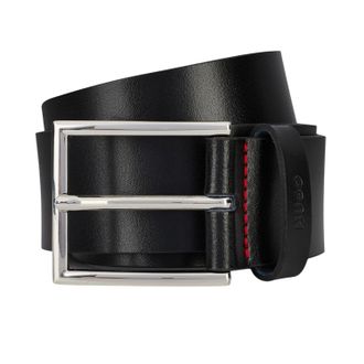 HUGO BOSS Heren Giaspo Leren Riem (Zwart)