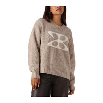 Arma Truien & Vesten, Dames, Beige, L, Wol, Kameel Gebreide Trui Kirsten