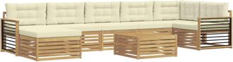 vidaXL Set Di Divani Da Esterno 8 Pz Bianco E Crema Vidaxl