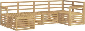 vidaXL Conjunto De Sof&aacute;s De Exterior 6 Uds. Blanco Poli&eacute;ster Vidaxl