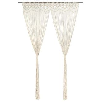 vidaXL Cortina De Macram&eacute; Algod&oacute;n 140x240 Cm Vidaxl