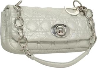 Dior Pre-owned Shoulder Bags, female, Gray, Size: ONE SIZE Pre-owned Vintage Shoulder Bag