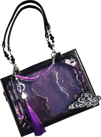 Generic A Chinese style shopping bag with transparent. It has a large capacity and is perfect for commuting work, school, office, travel and daily use. Vintag