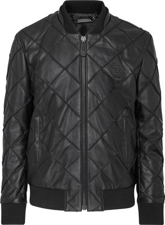 Philipp Plein Leren Bomber Statement
