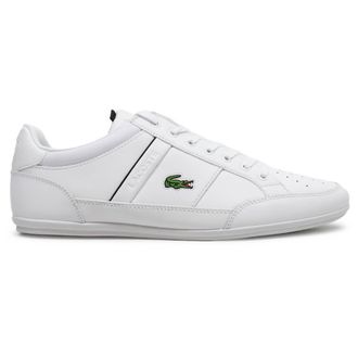 Lacoste Chaymon Leather Synthetic Mens Comfort Trainers - White Black - Size:UK 11