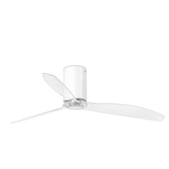 Netlighting Mini Medium Ceiling Fan Clear White Gloss Optional LED Light Sold Separately