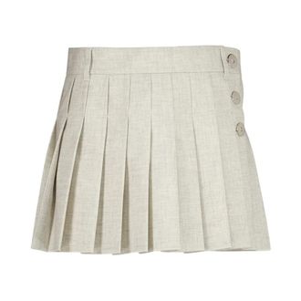 Paco Rabanne Short Skirts, female, Beige, S, Pleated Wool Mini Skirt