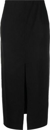 Isabel Marant Secia straight skirt - women - Hemp/Elastane/Viscose - 34 - Black