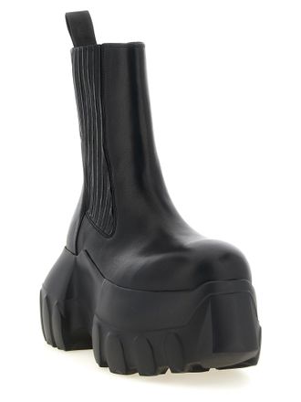 Rick Owens Womens Black Ramie Ankle Boots