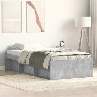 vidaXL Bed Frame without Mattress Concrete Grey 90x190 cm Single Vidaxl