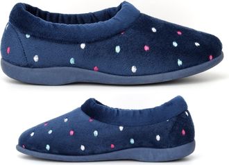 Generic Ladies Memory Foam Slippers Size 7 Womens Carpet Slippers Size 3 Comfort Slipper Womens Comfort Slipper Rubber Sole Memory Foam Slip On Sizes 3-8 Navy