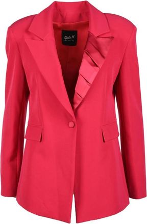 Giulia N Couture Elegante Jas in Polyester Mix - Dames - Blazers - Rood - XS - Polyester - Jassen