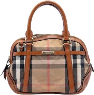 Burberry Pre-owned Handbags, female, Brown, Size: ONE SIZE Pre-owned Vintage Canvas Handbag