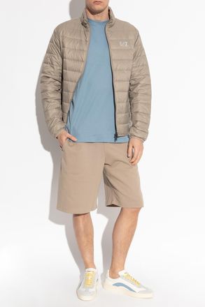 Giorgio Armani T-shirt With Embroidered Logo, Mens, Blue