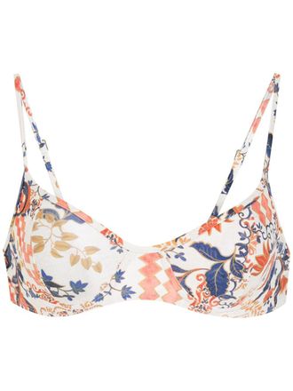 Lygia & Nanny Cassis graphic-print bikini top - women - Polyamide/Spandex/Elastane - 40 - Neutrals