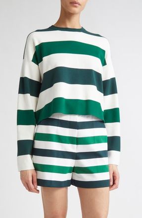 Max Mara Jesone Stripe Milano Knit Sweater in Sky Blue at Nordstrom, Size X-Large
