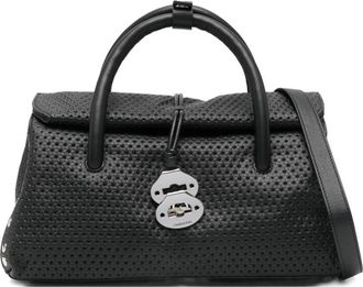 Zanellato Womens Postina Small Leather Bag Venissa Black Black