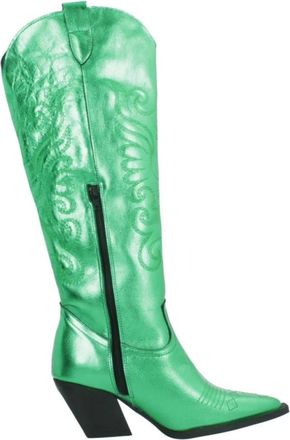 Yellow Western Style Cowboy Boots - Dames - Cowboylaarzen - Groen - 38 EU - Schoenen