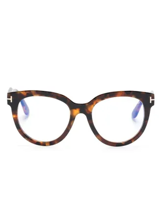 Tom Ford Eyewear Bril met vlinder montuur - Bruin