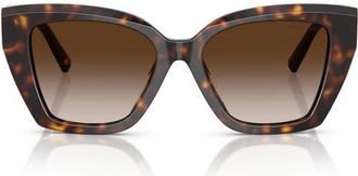 Tiffany & Co. 52mm Gradient Square Sunglasses in Havana /Brown Gradient at Nordstrom