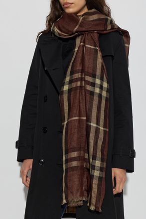 Burberry Wool Scarf, Unisex, Brown
